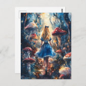 Watercolor Alice in Wonderland ポストカード (正面/裏面)