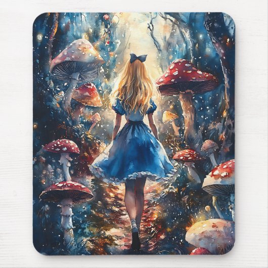 Watercolor Alice in Wonderland マウスパッド (正面)