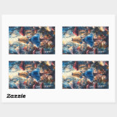 Watercolor Alice in Wonderland 長方形シール (シート)