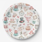 Watercolor Alice Pattern ペーパープレート (正面)