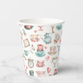 Watercolor Alice Pattern 紙コップ (正面)