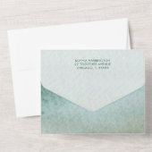 Watercolor All in One Wedding Invite Casual Blues オールインワン招待状 (裏面)