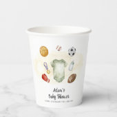 Watercolor All Star Sports bodysuit Baby Shower  紙コップ (裏面)