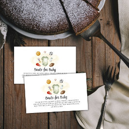 Watercolor All Star Sports books for Baby Shower エンクロージャーカード