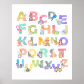 Watercolor Alphabet Animals ポスター (正面)
