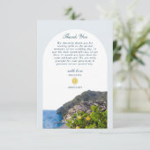 Watercolor Amalfi Coast Arch Italy Lemons Wedding サンキューカード (スタンド正面)