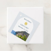 Watercolor Amalfi Coast Arch Italy Lemons Wedding フェイバータグ (インサイチュ)