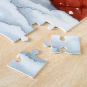 Watercolor American Bulldog Christmas Holiday ジグソーパズル (側面)