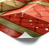 Watercolor American Bulldog Christmas Holiday ポスター (コーナー)