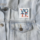 Watercolor american flag vote voter voting rights 缶バッジ (インサイチュ)