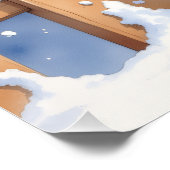 Watercolor American Pit Bull Terrier Festive ポスター (コーナー)