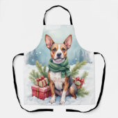 Watercolor American Staffordshire Terrier Rustic エプロン (正面)