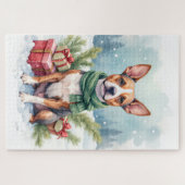 Watercolor American Staffordshire Terrier Rustic ジグソーパズル (横)