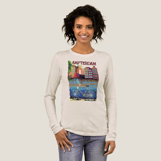 Watercolor Amsterdam Netherlands Tee トライブレンドＴシャツ (正面全体)