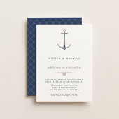 Watercolor Anchor Nautical Wedding Invitation 案内状