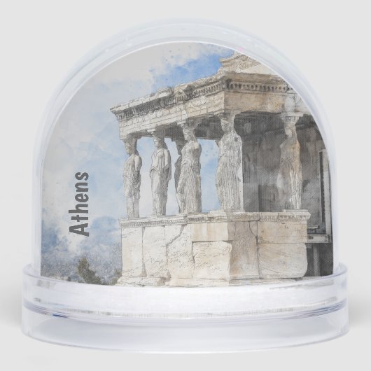 Watercolor Ancient Ruins of Athens Greece  (正面)