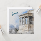 Watercolor Ancient Sites ruins in Athens, Greece カード (正面/裏面インサイチュ)