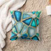 Watercolor and gold cells - ocean クッション (ブランケット)