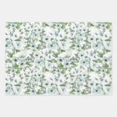 Watercolor anemone Wrapping Paper  Set of 3 ラッピングペーパーシート (正面)