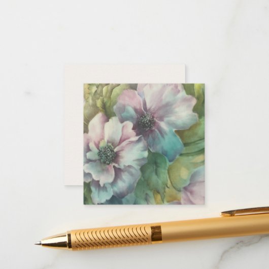 Watercolor Anemones  Floral  Postcard エンクロージャーカード (正面/裏面インサイチュ)