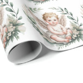 Watercolor Angel Wings Baptism  ラッピングペーパー (ロールコーナー)