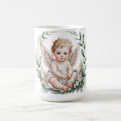 Watercolor Angel Wings Baptism Green コーヒーマグカップ (中央)