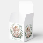 Watercolor Angel Wings Baptism Green フェイバーボックス (オープン)