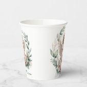 Watercolor Angel Wings Baptism Green 紙コップ (左)