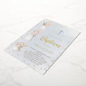 watercolor angels Baptism Foil Invitation 箔招待状 (回転した状態)