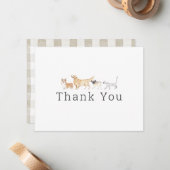 Watercolor Animals Pet Sitter Dog Walker Thank You ノートカード (正面/裏面インサイチュ)