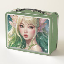Watercolor Anime Metal Lunchbox