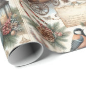 Watercolor Antique Winter/Christmas Script ラッピングペーパー (ロールコーナー)