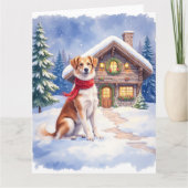 Watercolor Appenzeller Sennenhund Alpine Chalet カード (正面)