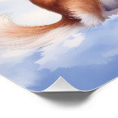 Watercolor Appenzeller Sennenhund Alpine Chalet ポスター (コーナー)