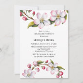 Watercolor Apple Cherry Blossom Bachelorette Party 招待状 (正面)