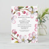 Watercolor Apple Cherry Blossom Bridesmaids Lunch 招待状 (スタンド正面)