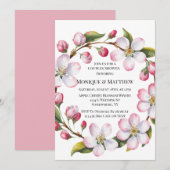 Watercolor Apple Cherry Blossom Couples Shower 招待状 (正面/裏面)