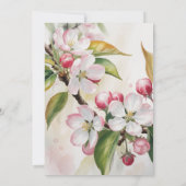 Watercolor Apple Cherry Blossom Wedding 招待状 (裏面)