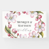 Watercolor Apple Cherry Blossom Wedding 横断幕 (横)