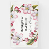 Watercolor Apple Cherry Blossom Wedding 横断幕 (縦)