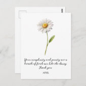 WATERCOLOR APRIL DAISY BIRTH FLOWER POSTCARD ポストカード (正面/裏面)