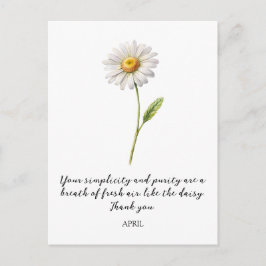 WATERCOLOR APRIL DAISY BIRTH FLOWER POSTCARD ポストカード
