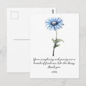 WATERCOLOR APRIL DAISY BIRTH FLOWER POSTCARD ポストカード (正面/裏面)