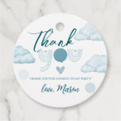 Watercolor Aqua Blue Ocean Sea Whale Thank You フェイバータグ (正面)