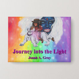 Watercolor Art Boy Riding white Lioness Woman Love 缶バッジ