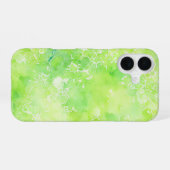 Watercolor Art Green Bubbles Abstract Phone Case iPhone 16ケース (裏面横)