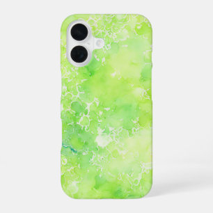 Watercolor Art Green Bubbles Abstract Phone Case iPhone 16ケース