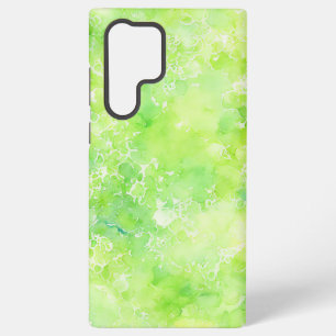 Watercolor Art Green Bubbles Abstract Phone Case Samsung Galaxy S22 Ultraケース