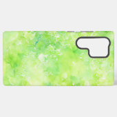 Watercolor Art Green Bubbles Abstract Phone Case Samsung Galaxyケース (裏面横)