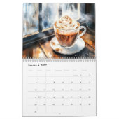 Watercolor Artistic Coffee Lovers Moments カレンダー (1月 2027)